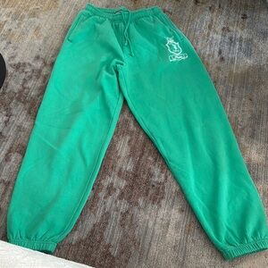 PLAYBOY Green Jogger Sweatpants with Elastic Cuffs